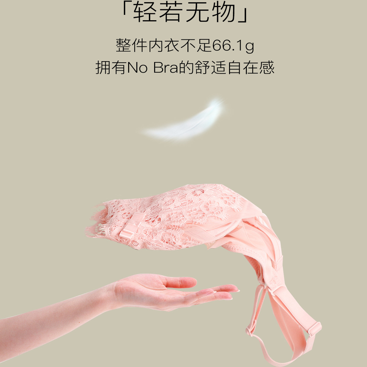 Gracing/歌瑞森【商场同款】小花蕊文胸超薄小胸平胸无杯垫内衣 - 图1