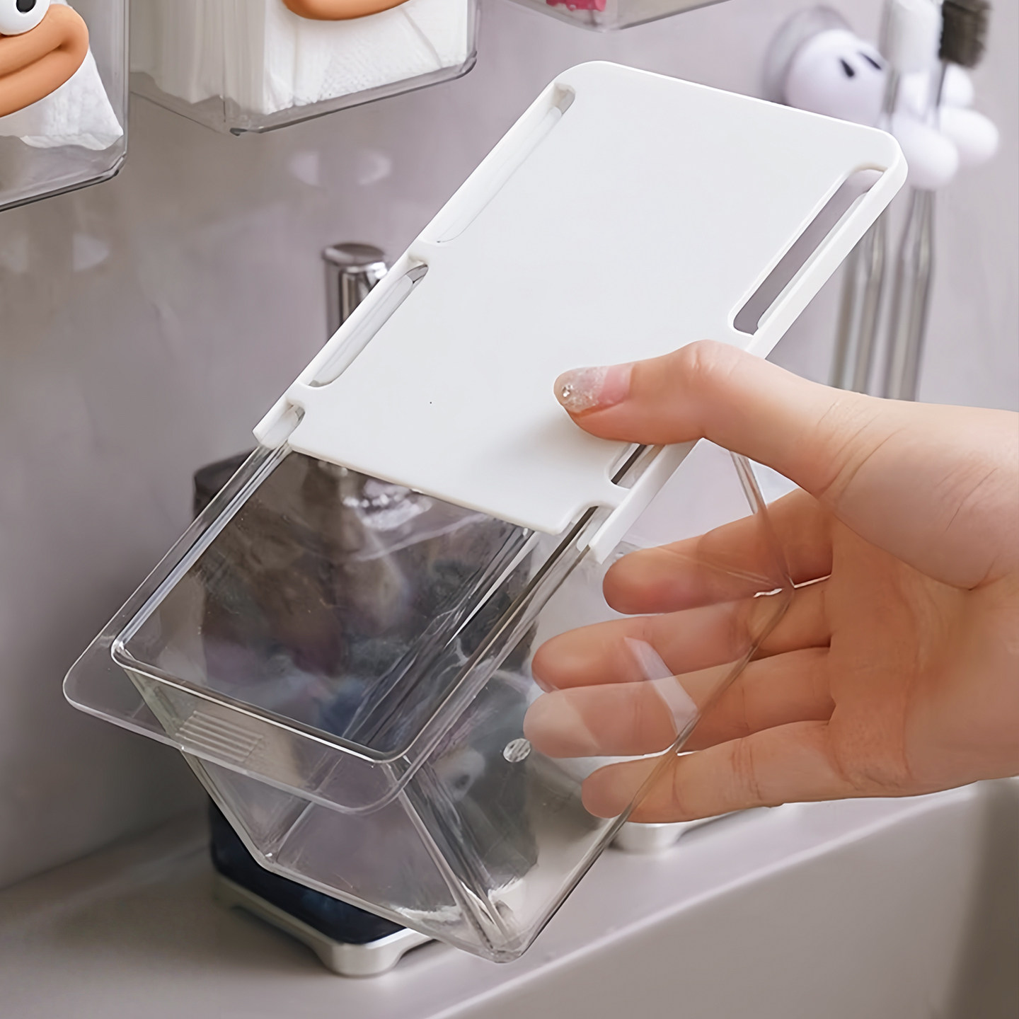 可爱卫生间镜柜下抽屉式收纳盒化妆棉卸妆棉收纳化妆品置物架神器