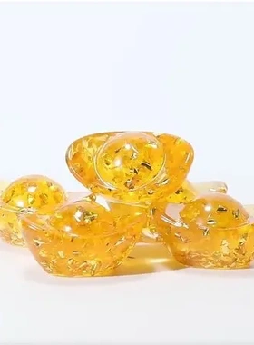 水晶碎石黄水晶金元宝摆件招财聚宝家居乔迁店铺开业装饰工艺品