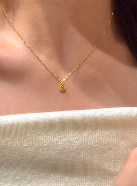 金色爆闪碎冰冰葫芦项链女颈链