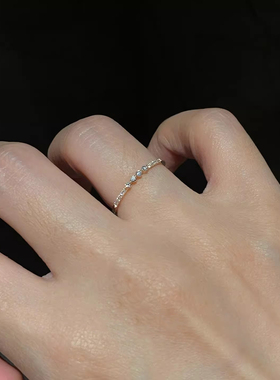 爆闪极细mini仿钻戒指女