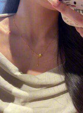金色碎冰冰小蛮腰流苏项链女