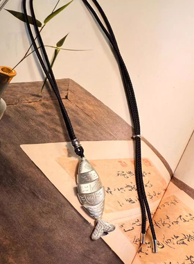 新中式复古银色小鱼项链女