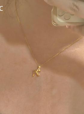 金色螺旋圣诞树吊坠项链女