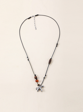 银色小马吊坠项链女百搭配饰