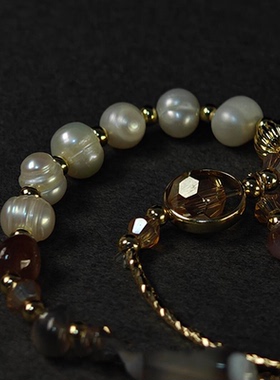 不规则双层碎石串珠手链女