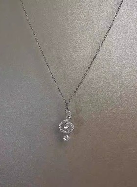 银色超闪个性音符项链女颈链