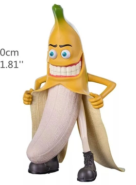 2025新品装饰品邪恶香蕉摆件猥琐玩具香蕉先生树脂工艺品