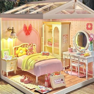 Preferred life ruo h lai diy cabin super world sweet dream girl bedroom house building blocks assembled toy gift,