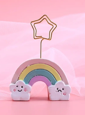 心照片夹便签夹创意可爱云朵留言夹名片夹树脂家居桌面摆件