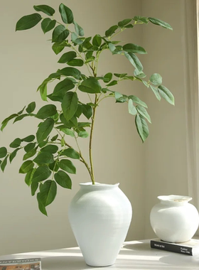 北欧简约珠光白陶瓷花瓶家居装饰