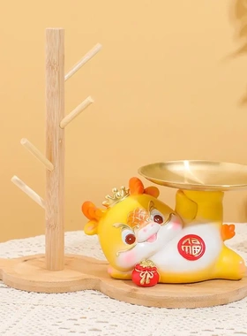 2025龙年生肖钥匙收纳树脂摆件客厅玄关送礼乔迁新居搬新家装饰品