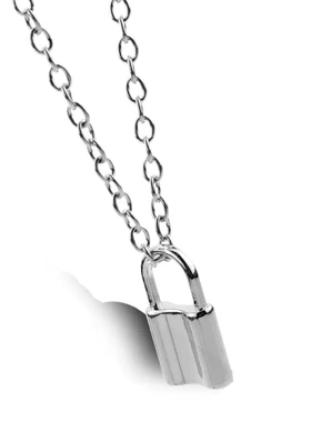 速卖通爆款 欧美气质个性几何锁形吊坠项链简约百搭小锁头毛衣链