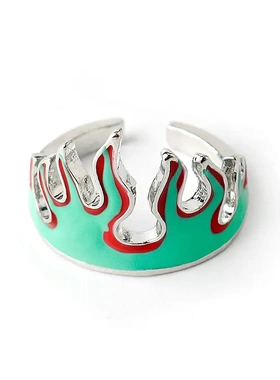 欧美时尚创意火焰戒指个性潮人嘻哈风指环开口可调节戒指/指环