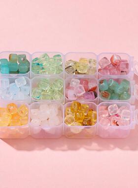 亚克力彩色方糖珠 仿石头方块珠子散珠 手工diy串珠材料饰品配件