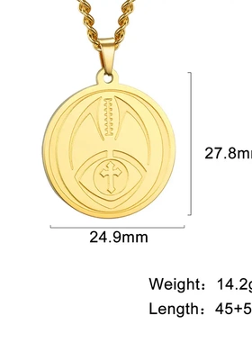 潮流简约百搭热卖单品棒球十字架组合图案不锈钢项链电镀十字链