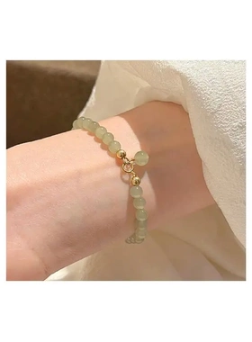 厂长推荐 天然和田玉小珠子手链女青白玉手串送闺蜜礼物手链女式