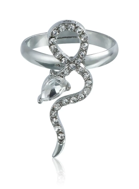 欧美时尚个性蛇形水钻戒指复古气质冷淡风戒圈指环女戒指/指环