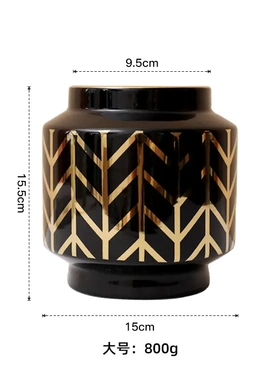创意几何线条纹陶瓷桌面花瓶简约插花器样板房软装饰品装饰摆件