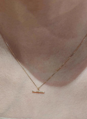 通体平衡木项链女款气质锁骨颈链
