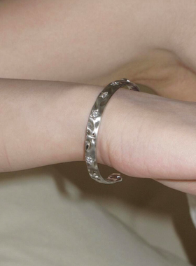 甜酷爱心星星手链肌理拉丝手镯