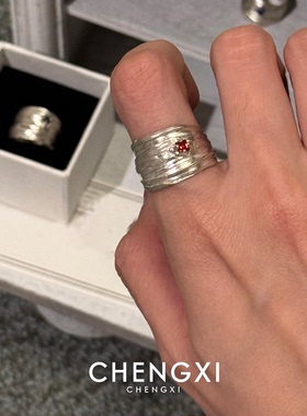 清冷感丝带打结宽口戒指女