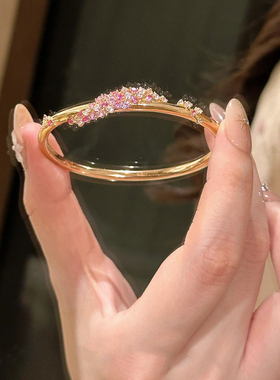 新年新中式粉黛缠花手镯女