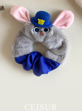 疯狂动物城毛绒朱迪兔子警官发圈