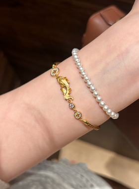 年年有鱼新年拉丝锦鲤棕绳手链女