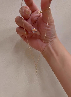 悬浮一字项链女百搭气质锁骨链