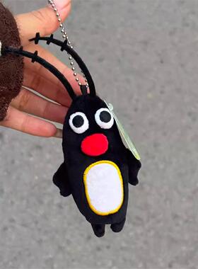 搞笑痞古企鹅痞老板挂件搞怪pingu挂件黑色叉腰玩偶抽象书包挂件