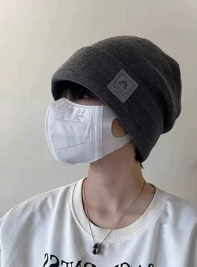 帽子男士秋冬季保暖毛线帽大头