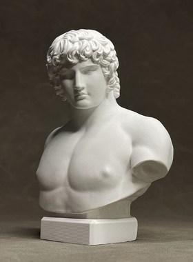 安提诺乌斯石膏雕塑桌面摆件装饰道具古典艺术书架商业陈设道具