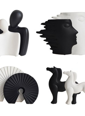 北欧现代创意抽象人物雕塑办公室客厅电视柜书柜酒柜软装饰品摆件