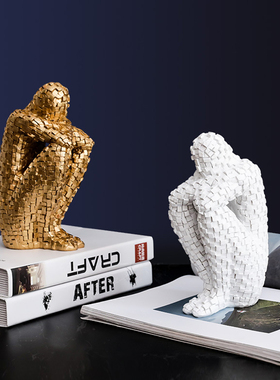 北欧现代样板房客厅玄关酒柜装饰品书房创意雕塑艺术抽象人物摆件