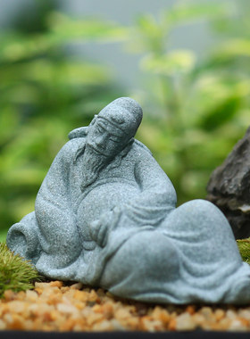 伯牙抚琴微景观仿石摆件可沉水鱼缸造景花卉盆景假山装饰茶桌摆设