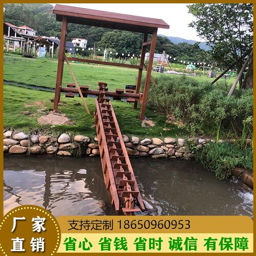 脚踩水车防腐木手摇水车龙骨水车木质链条水车复古水车幼儿园水车 - 图1