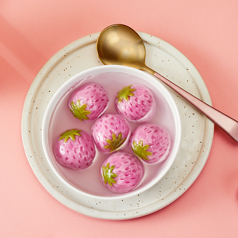 三全一整颗草莓汤圆草莓榴莲果肉汤圆水果元宵糯米小丸子早餐速食,淘宝优惠券,粉丝福利购,淘宝优惠卷