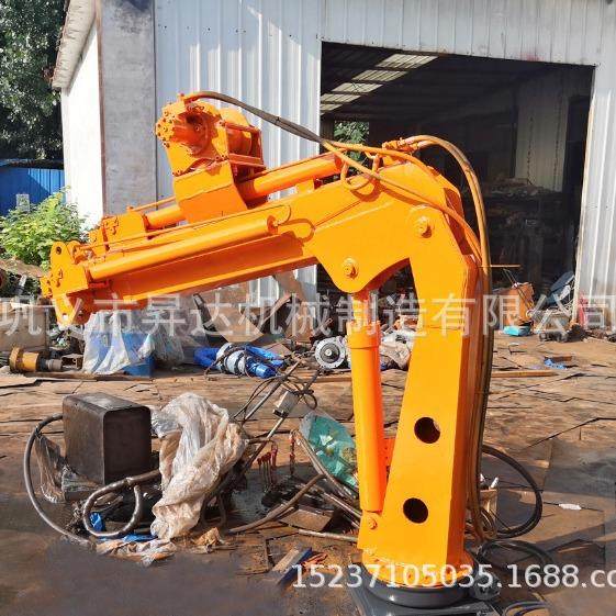 机械车载全液压折臂吊船用车用固定式提升机全液压车载吊机,淘宝优惠券,粉丝福利购,淘宝优惠卷