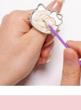 戒指调色盘粉底液化妆调和板口红分区手指板美甲指尖练习调色工具