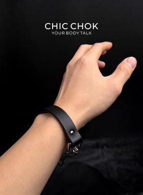 CHICCHOK正品独家设计真皮手环链男女原创手环choker窒息配套SM