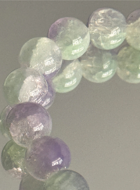 紫色渐变爆花琉璃手链轻奢冰透素串手串送闺蜜朋友生日礼物高级感