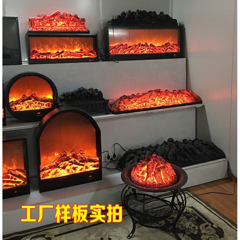 定做电子壁炉芯背景墙嵌入式仿真火欧式客厅装饰柜暖风取暖器家用 - 图0