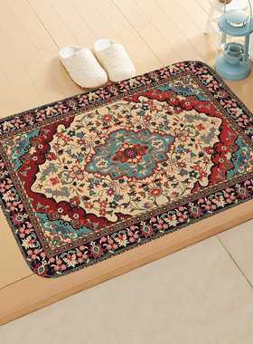Hepsiburada复古民族地垫跨境波斯浴室入户厨房耐脏垫脚法兰绒垫