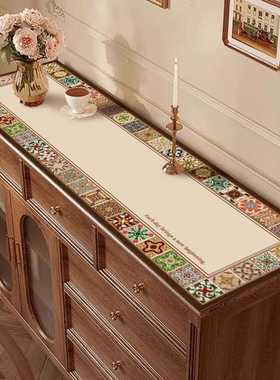 高级桌面保护台面酒柜皮革柜子玄关垫垫子鞋柜美式防水垫餐边柜