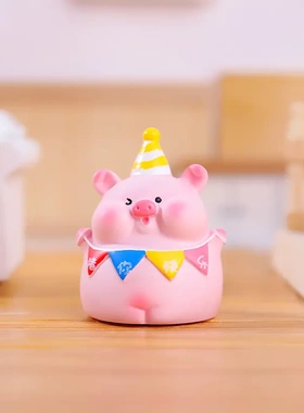 可爱粉色猪囡囡摆件公仔桌面装饰品摆件少儿玩具直销