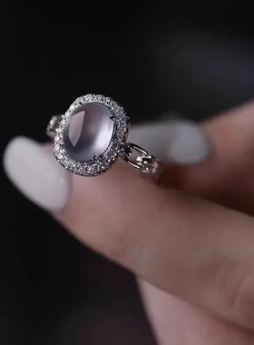 白色锆石戒指女镶嵌小众in风高级感新中式食指戒新款指环送礼物