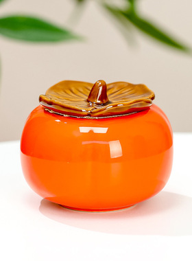 乔迁新居装饰新款中式玄关装饰陶瓷摆件 工艺品ins创意 如意柿子