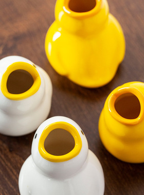 陶瓷牙刷架家用创意牙具座可爱小鸭子摆件收纳工艺品家居饰品