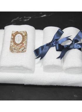 展厅小方巾丝带浴巾绑带毛巾纯白样板房卫生间软装浴室柜浴缸摆件